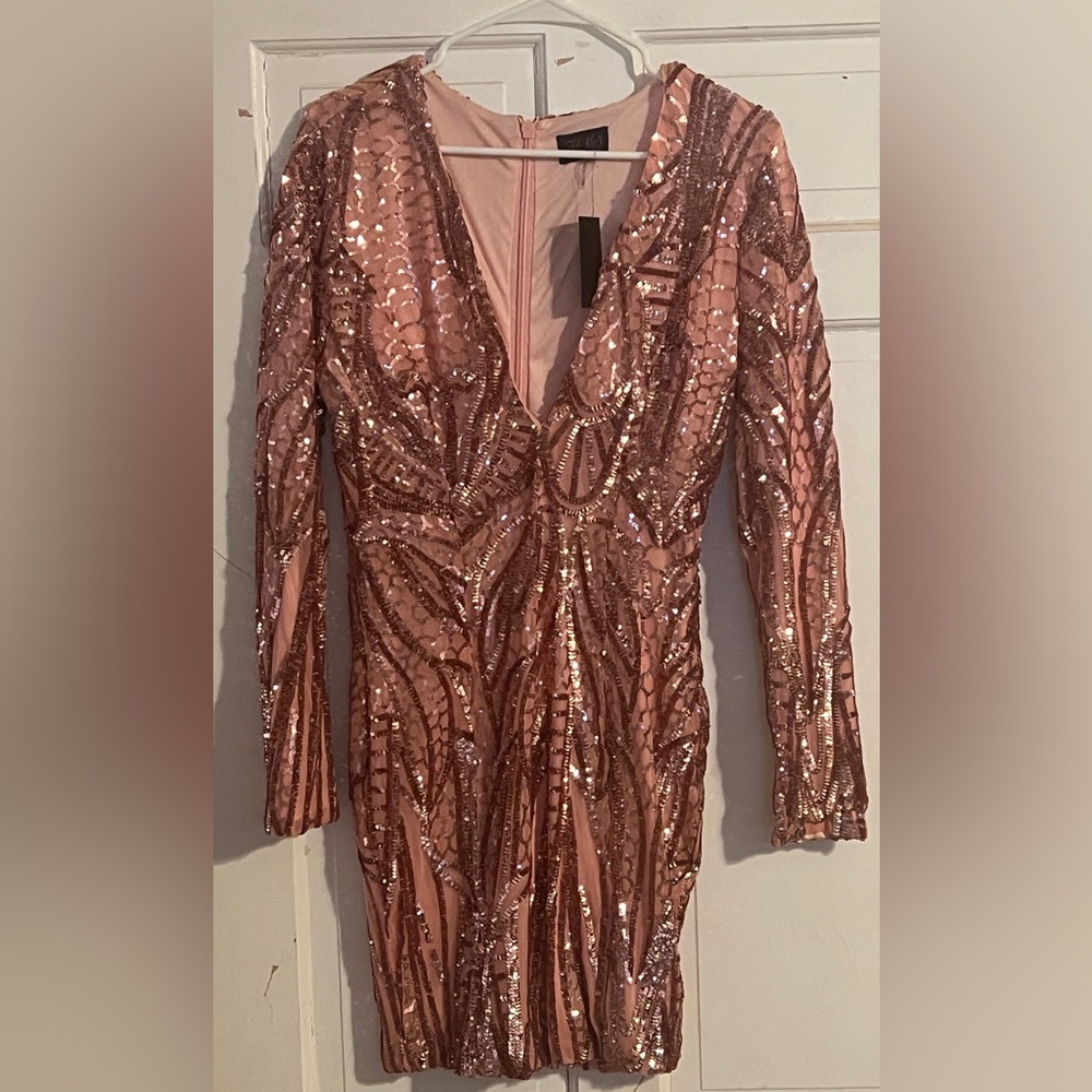 Hot Miami Styles Blush Sequin Dress